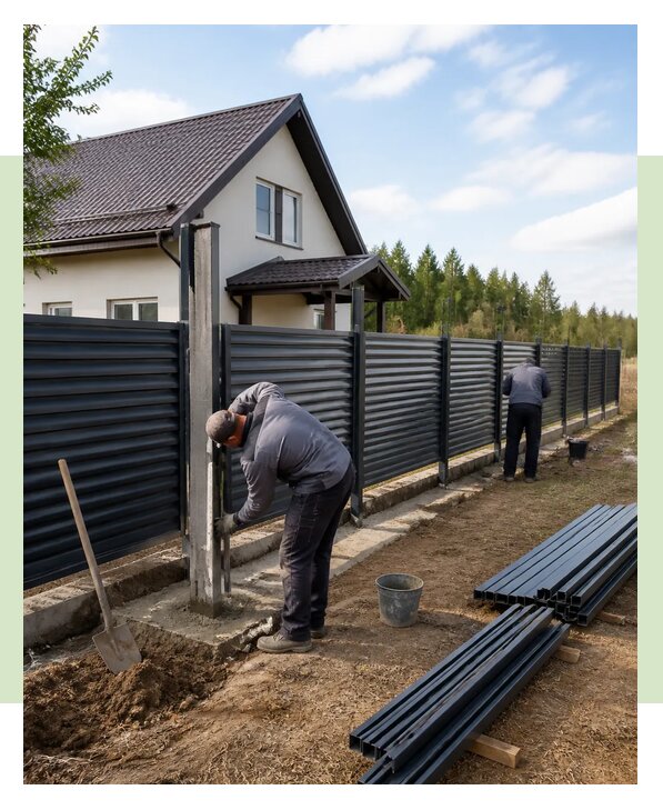 Строительство заборов под ключ с установкой в Кумертау